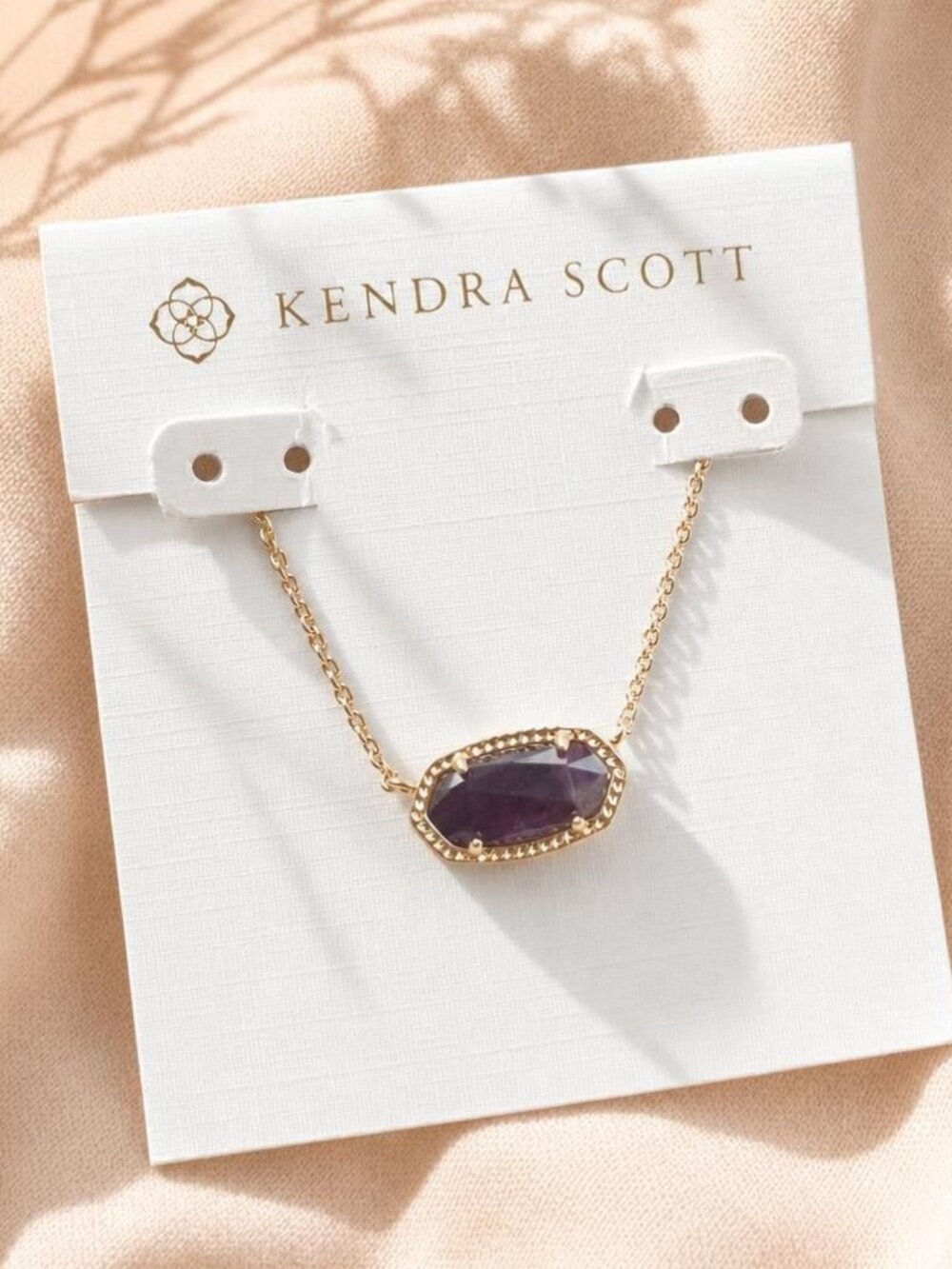 Kendra Scott Elisa Gold Amethyst Short Pendant Necklace